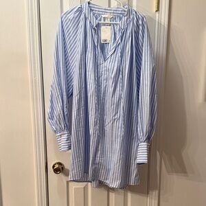 Blue Striped Women’s Oversized Shirt